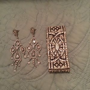 Costume earrings and bracelet set